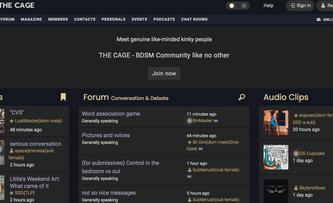 The Cage: The Interactive BDSM Community